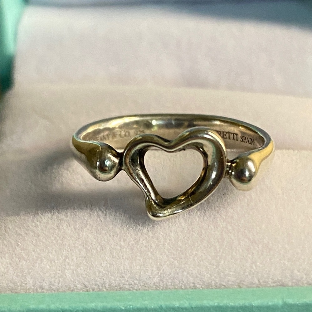 Tiffany & Co. Open Heart Cocktail Ring (5.5) Authentic